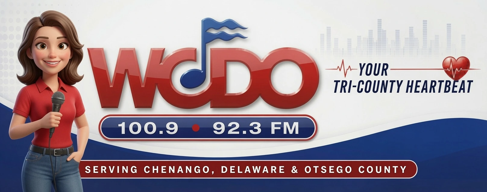 WCDO Radio - FM 100.9 & 92.3, Your Tri-County Heartbeat, Serving Chenango, Delaware & Otsego County