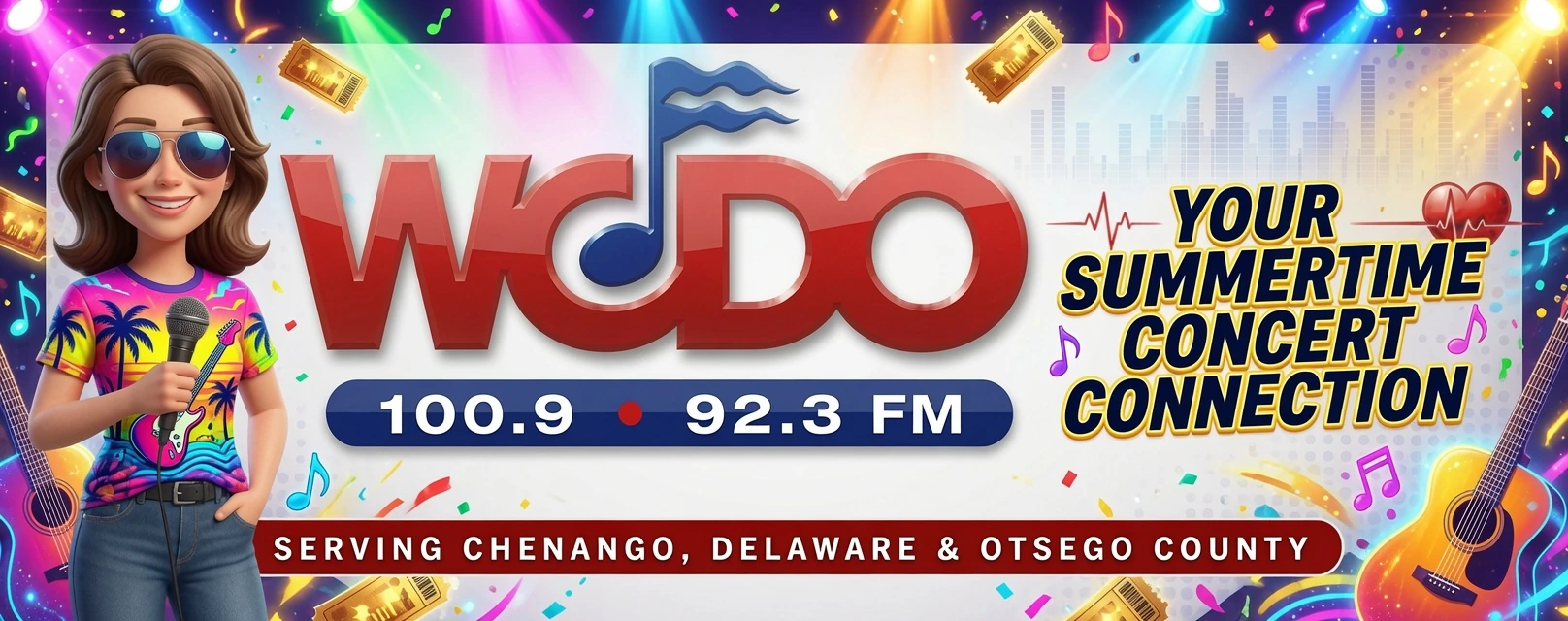 WCDO Radio - FM 100.9 & 92.3, Your Tri-County Heartbeat, Serving Chenango, Delaware & Otsego County